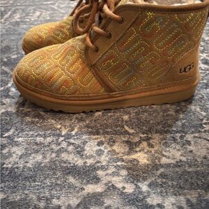 UGG Brown Boots with Colorful Logo